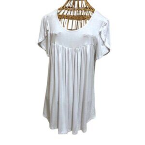 Anymiss white flowy boho knit top.